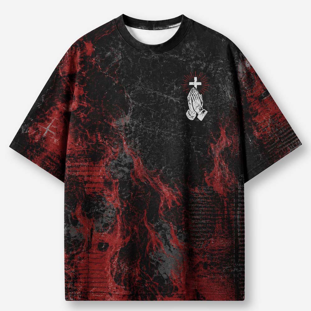 Rose Hands Eco Oversized Graphic Tees · GRS Certified
