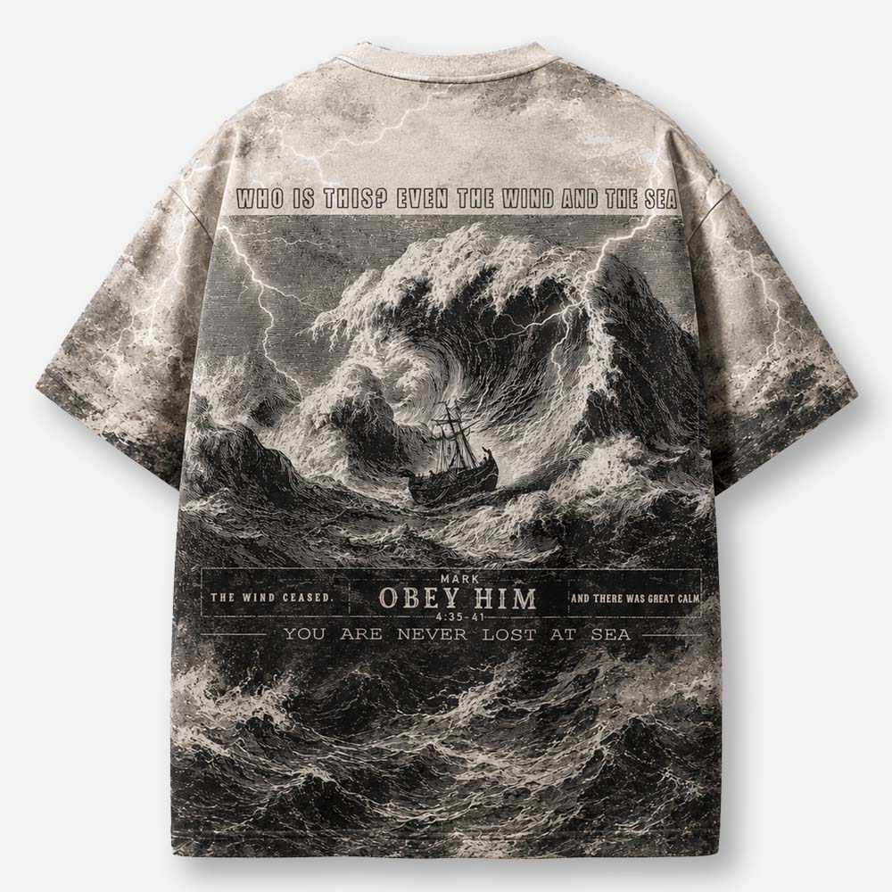 Never Lost at Sea Eco Oversized Graphic Tees · GRS Certified