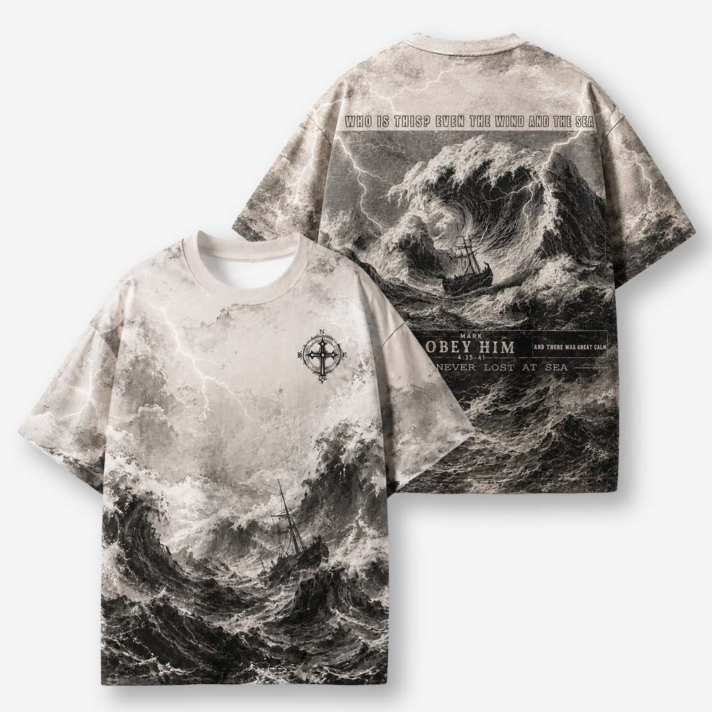 Never Lost at Sea Eco Oversized Graphic Tees · GRS Certified