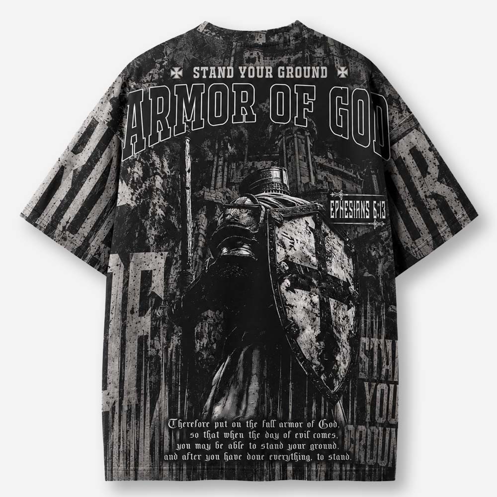 Shield Knight Eco Oversized Graphic Tees · GRS Certified