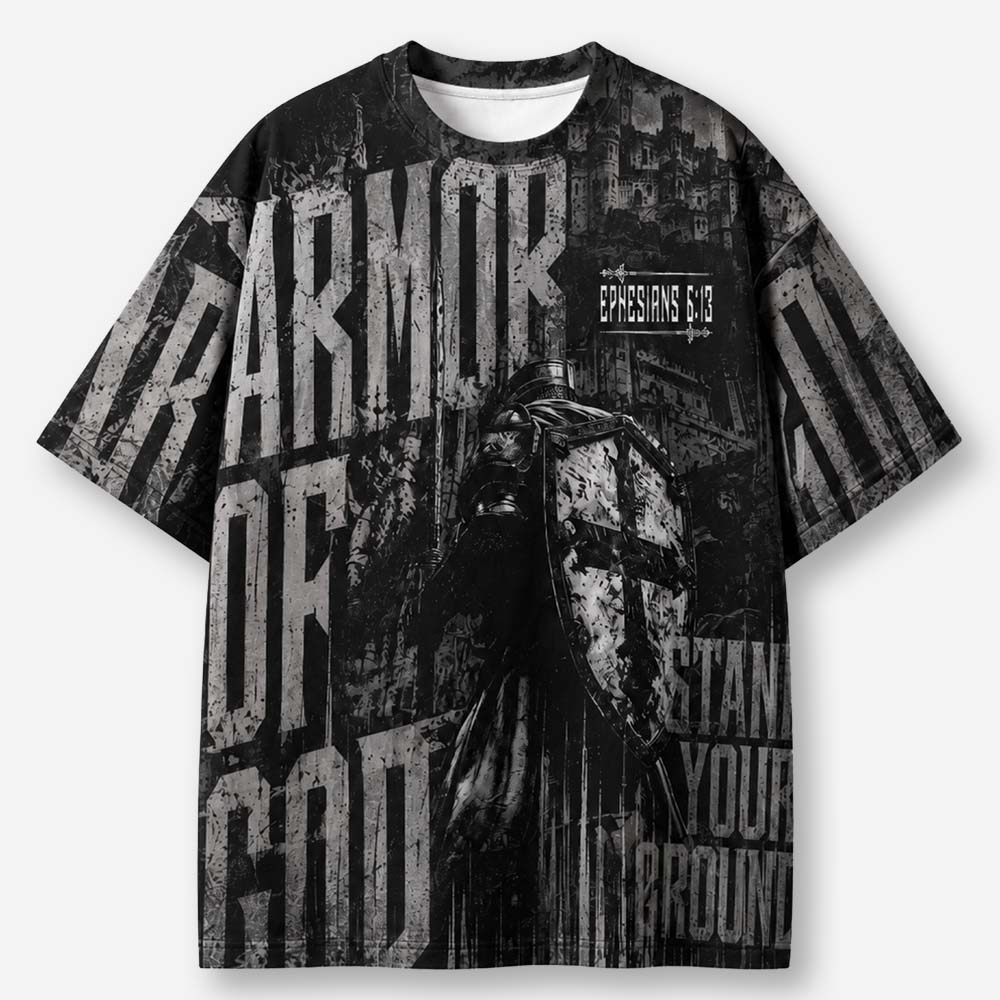 Shield Knight Eco Oversized Graphic Tees · GRS Certified