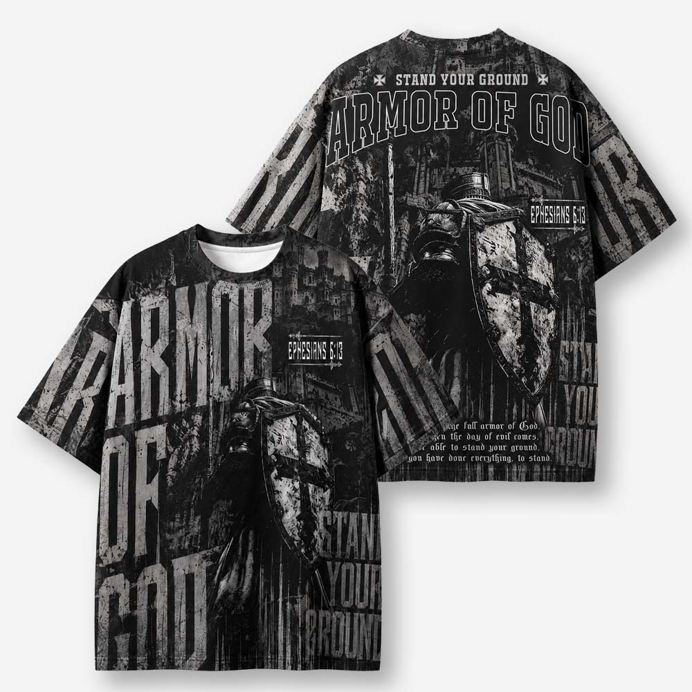 Shield Knight Eco Oversized Graphic Tees · GRS Certified