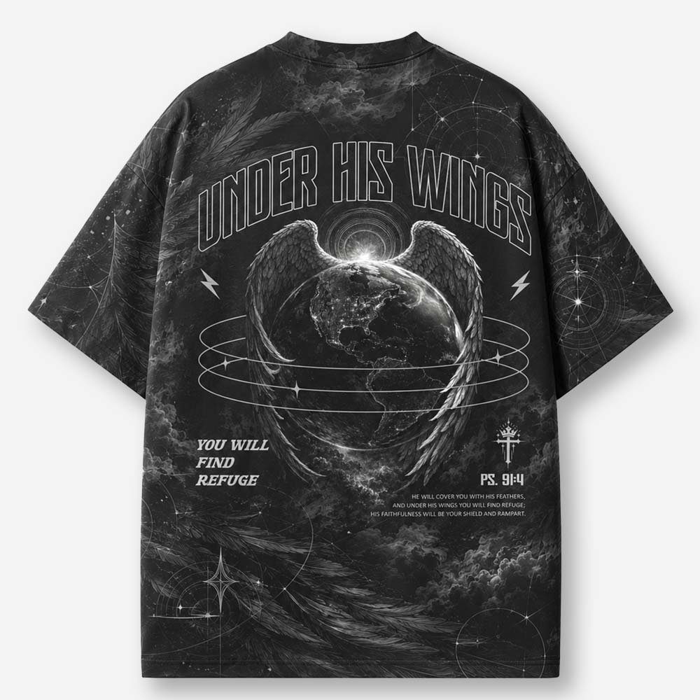 Winged Globe Eco Oversized Graphic Tees · GRS Certified