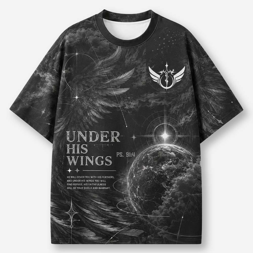 Winged Globe Eco Oversized Graphic Tees · GRS Certified