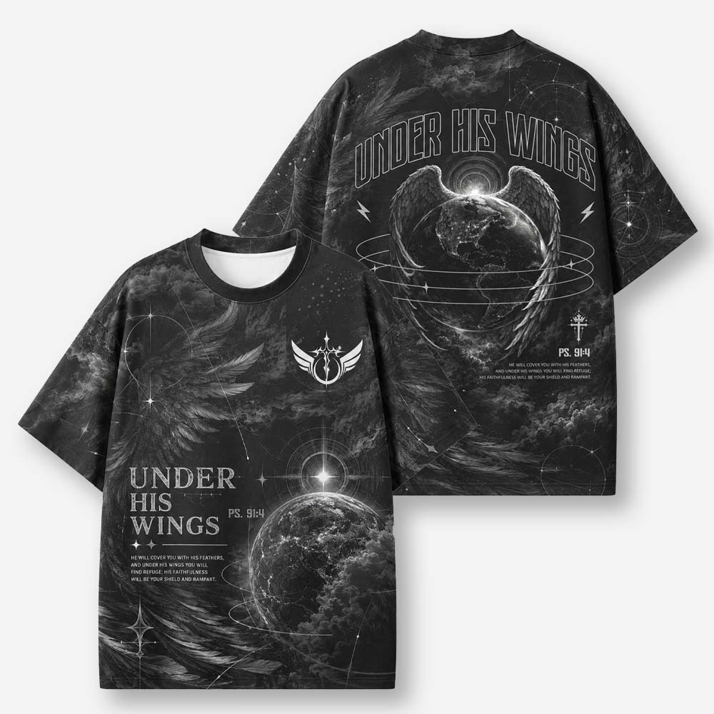 Winged Globe Eco Oversized Graphic Tees · GRS Certified