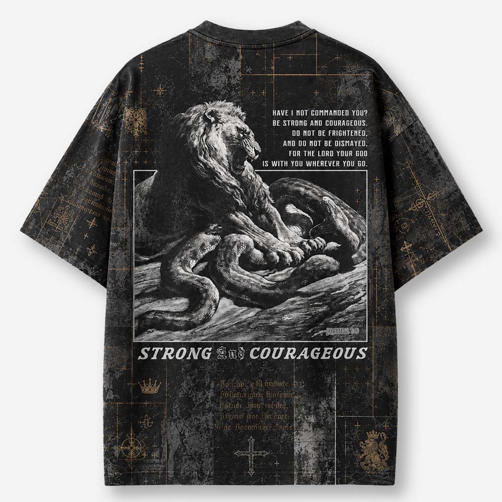 Strong and Courageous Eco Oversized Graphic Tees · GRS Certified