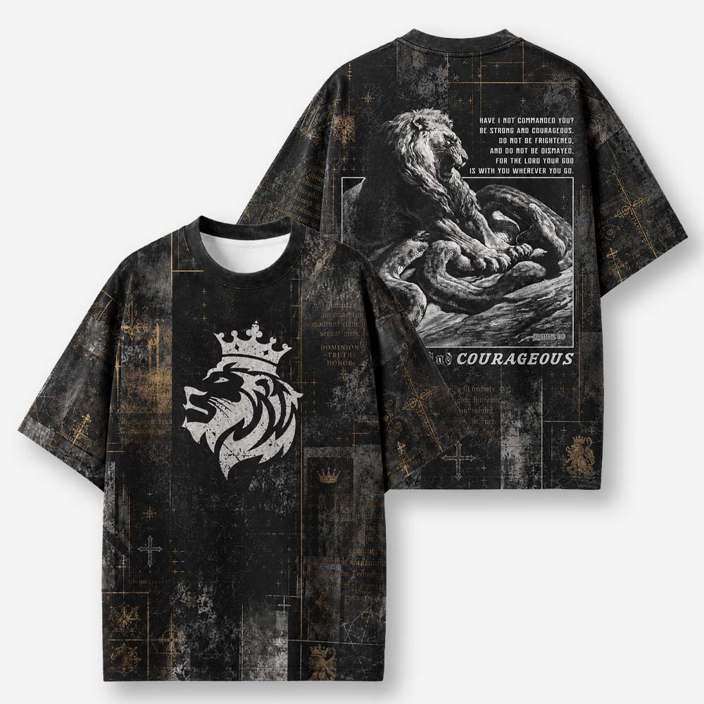 Strong and Courageous Eco Oversized Graphic Tees · GRS Certified