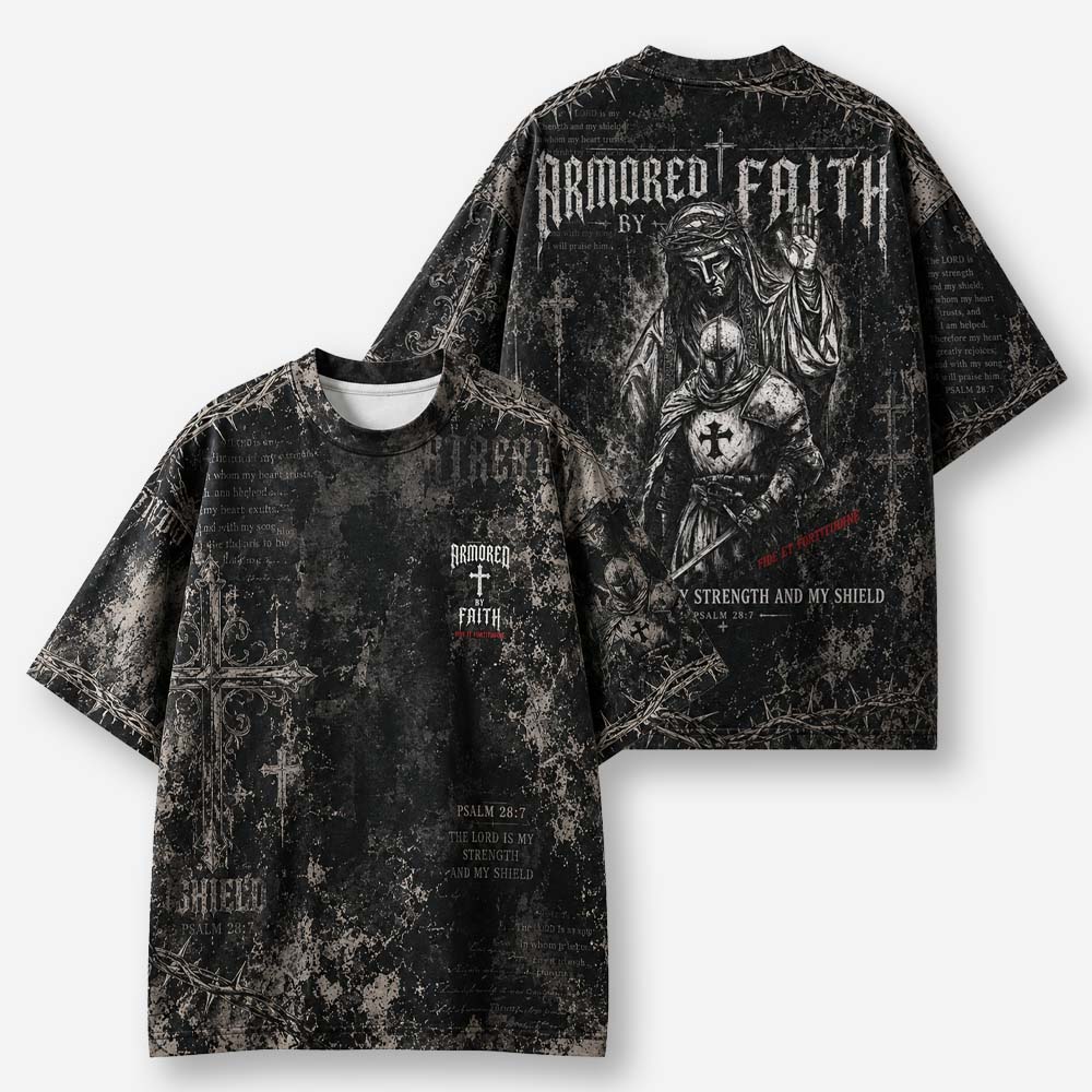 Shield Knight Eco Oversized Graphic Tees · GRS Certified