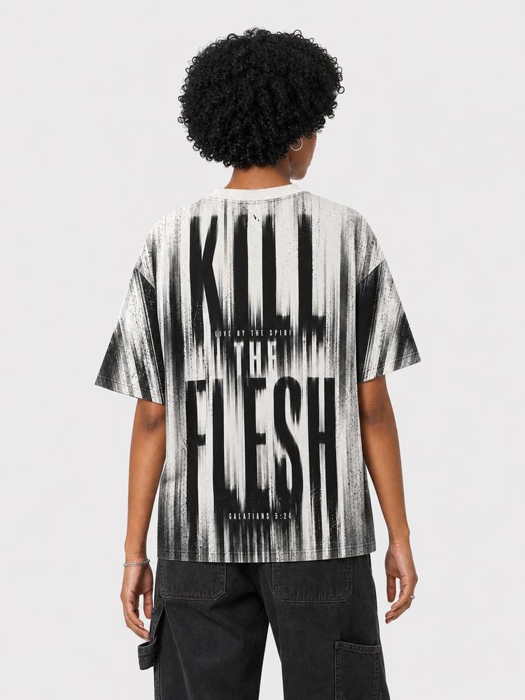 Kill The Flesh Eco Oversized Graphic Tees · GRS Certified