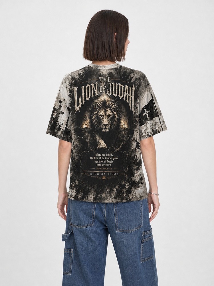 Crowned Lion Eco Oversized Graphic Tees · GRS Certified
