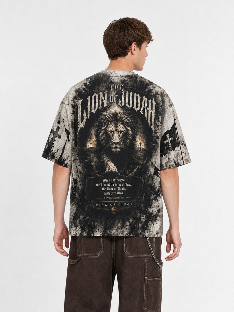 Crowned Lion Eco Oversized Graphic Tees · GRS Certified