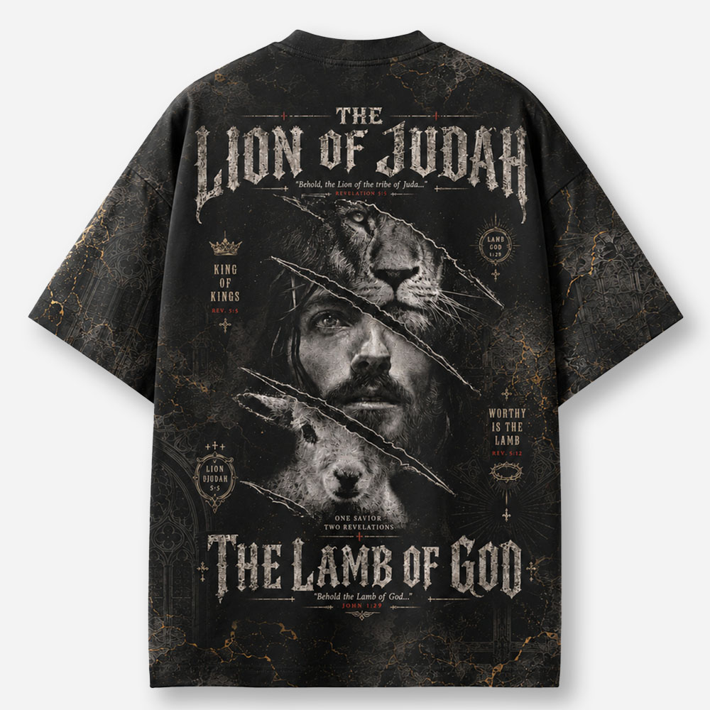 Lion Lamb Emblem Eco Oversized Graphic Tees · GRS Certified