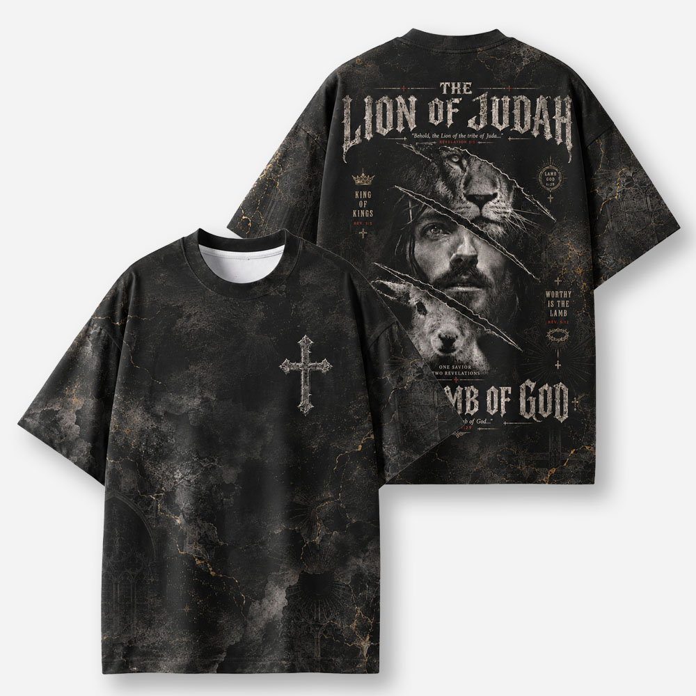 Lion Lamb Emblem Eco Oversized Graphic Tees · GRS Certified