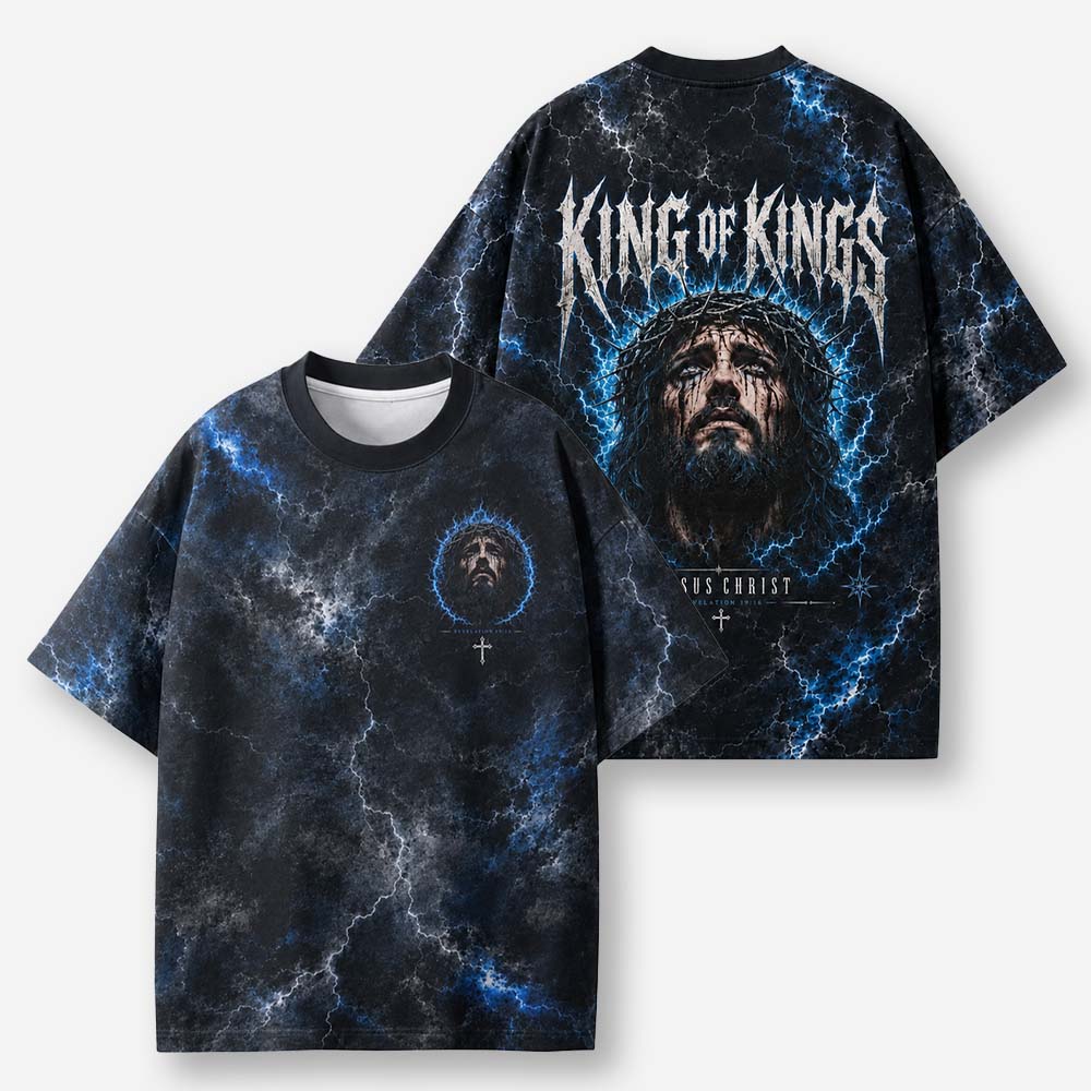 Crowned Storm Eco Oversized Graphic Tees · GRS Certified