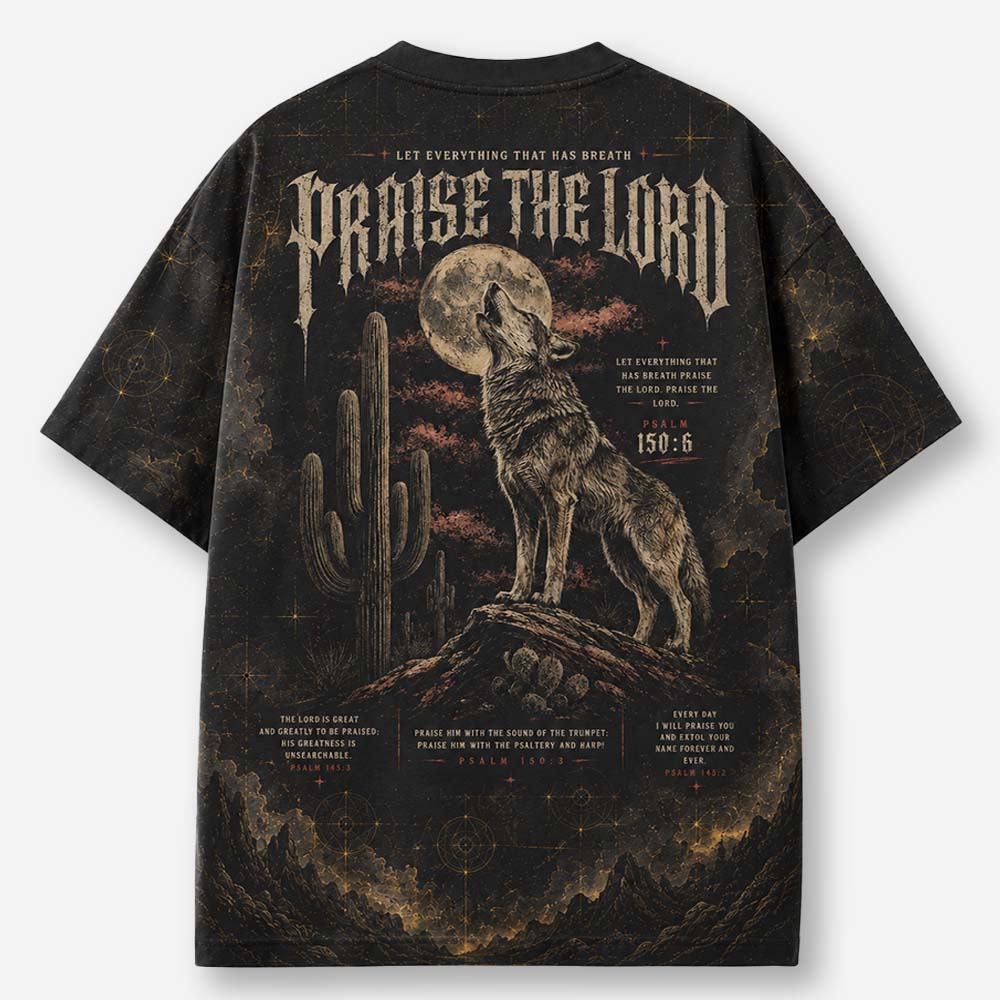 Desert Wolf Eco Oversized Graphic Tees · GRS Certified