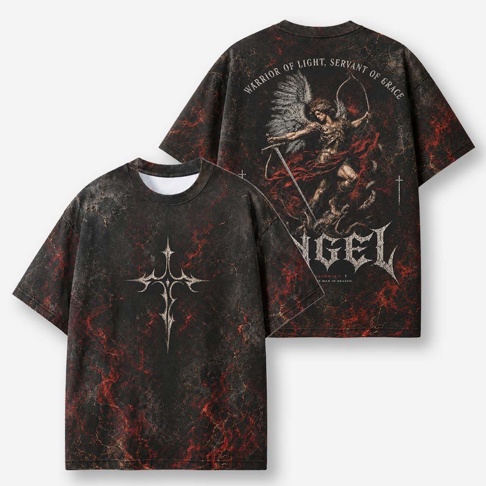 Angel Warrior Eco Oversized Graphic Tees · GRS Certified