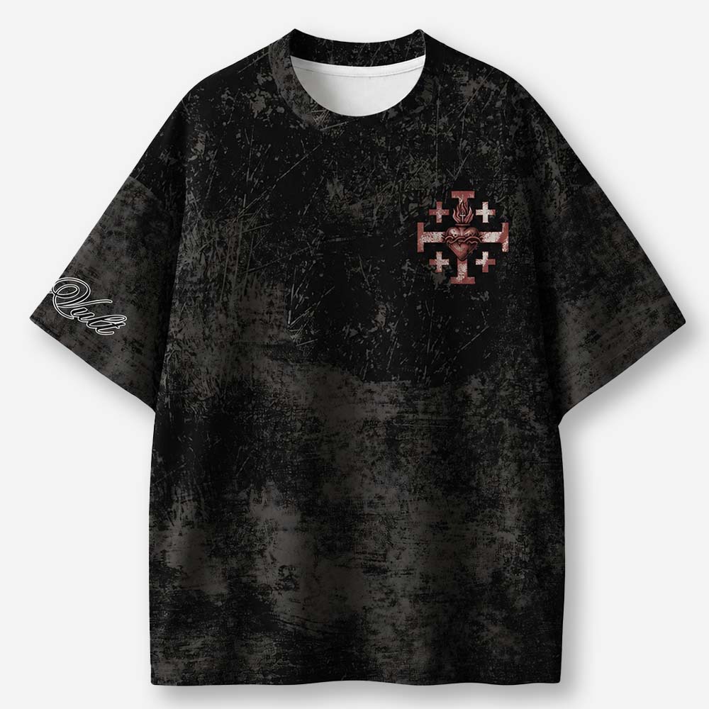 Crimson Veil Eco Oversized Graphic Tees · GRS Certified