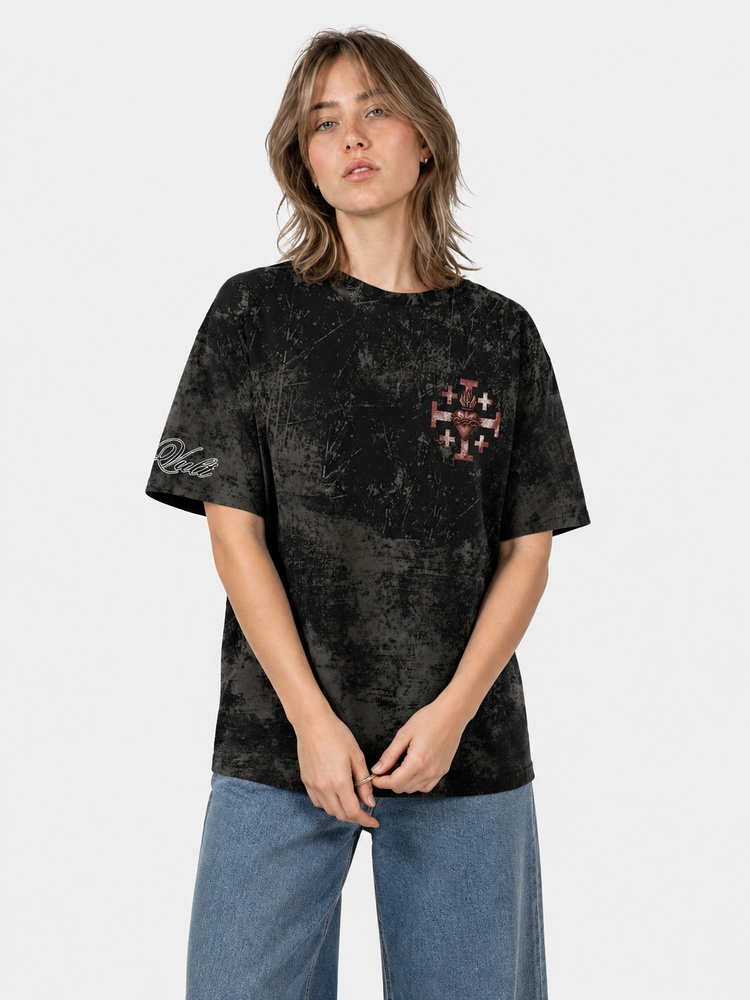 Crimson Veil Eco Oversized Graphic Tees · GRS Certified