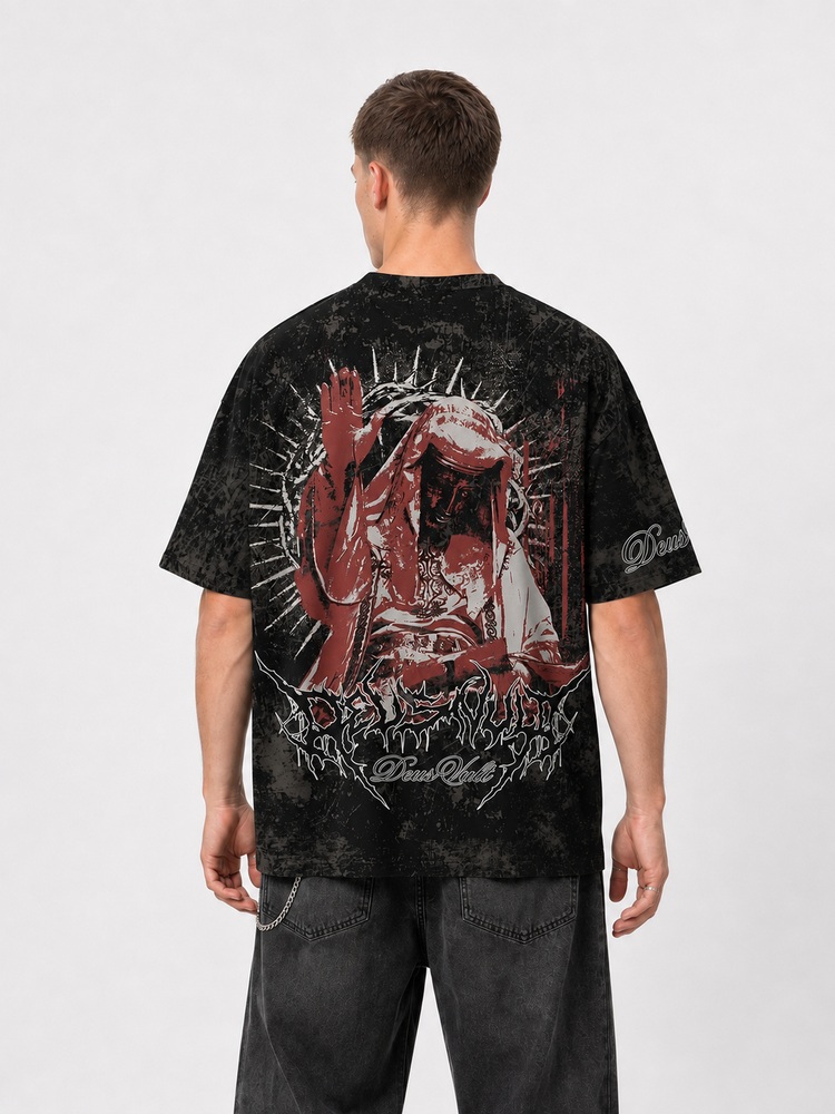 Crimson Veil Eco Oversized Graphic Tees · GRS Certified