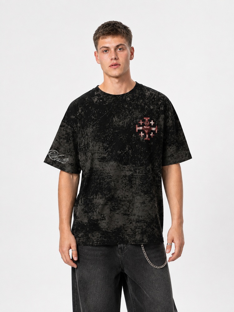 Crimson Veil Eco Oversized Graphic Tees · GRS Certified