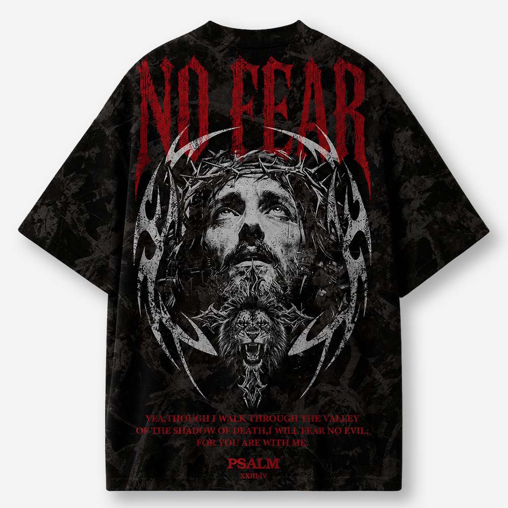 Fearless Lion Eco Oversized Graphic Tees · GRS Certified