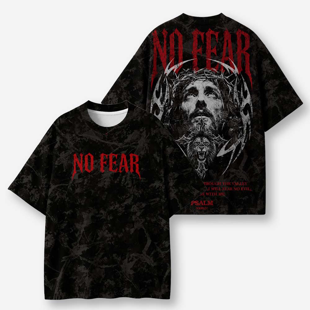 Fearless Lion Eco Oversized Graphic Tees · GRS Certified