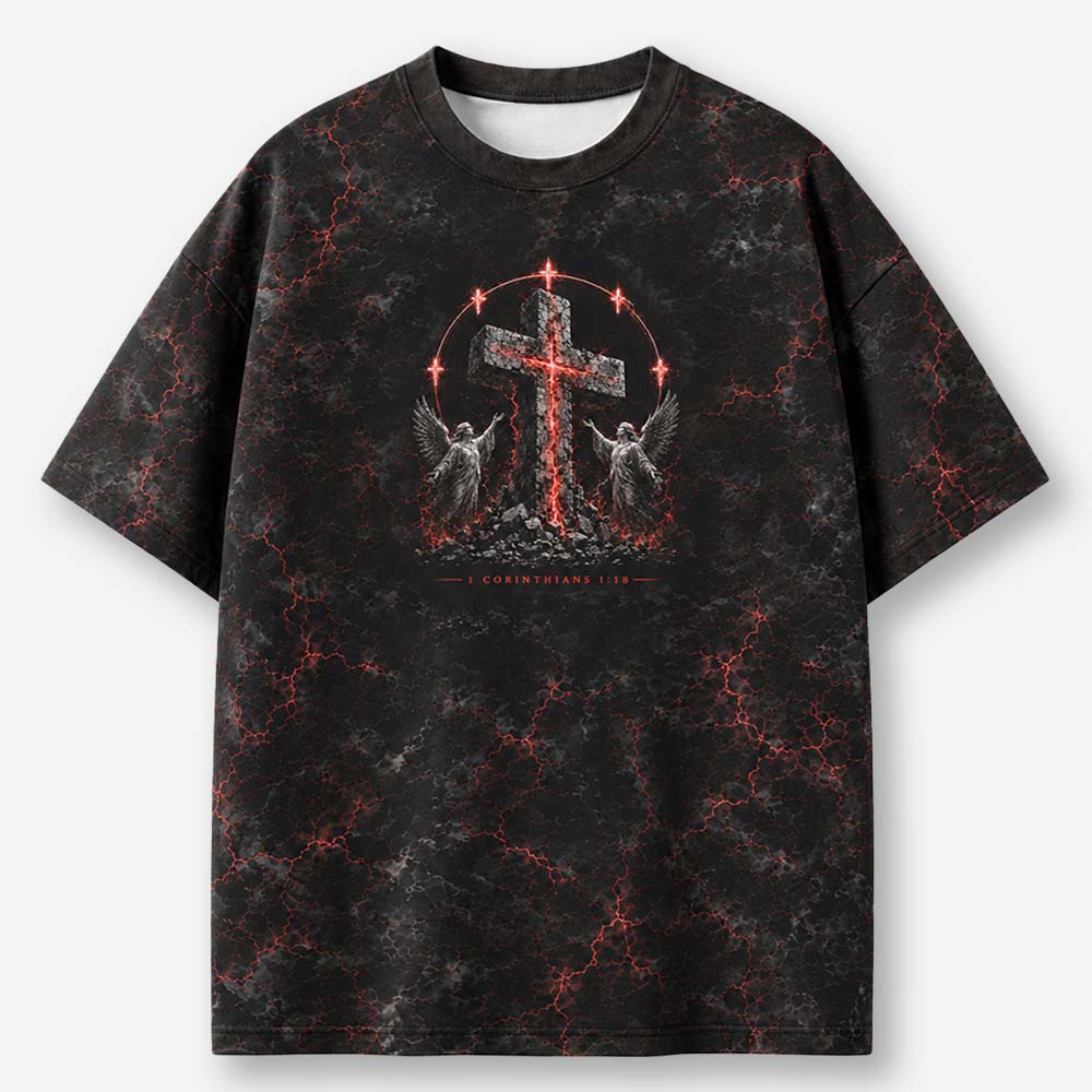 Power Cross Eco Oversized Graphic Tees · GRS Certified