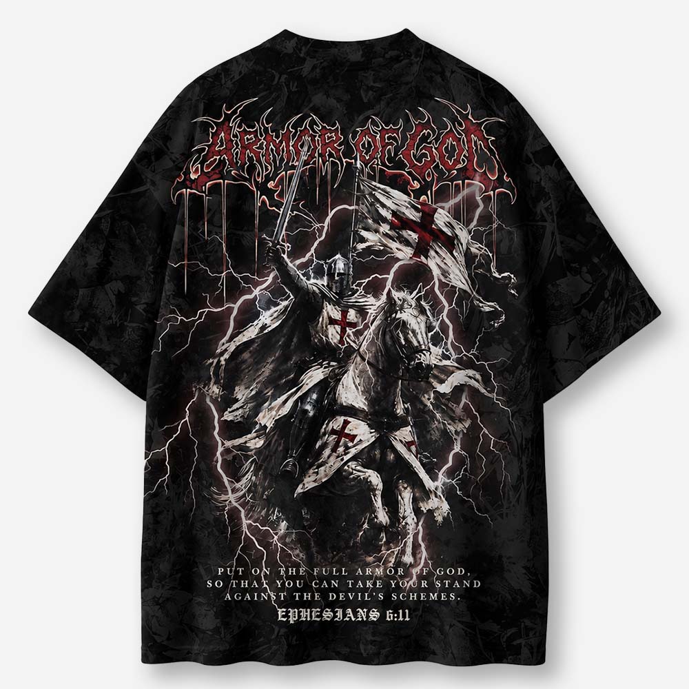 Armored Knight Eco Oversized Graphic Tees · GRS Certified