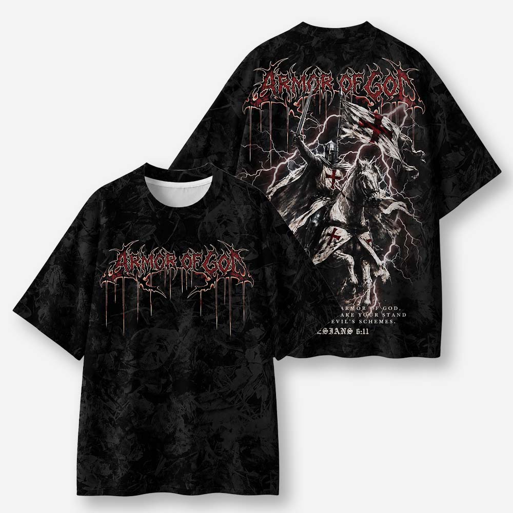 Armored Knight Eco Oversized Graphic Tees · GRS Certified