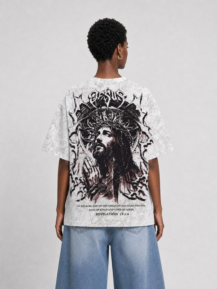 Crowned Warrior Eco Oversized Graphic Tees · GRS Certified