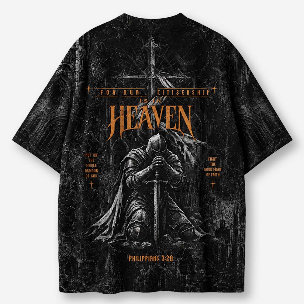 Heaven Knight Eco Oversized Graphic Tees · GRS Certified