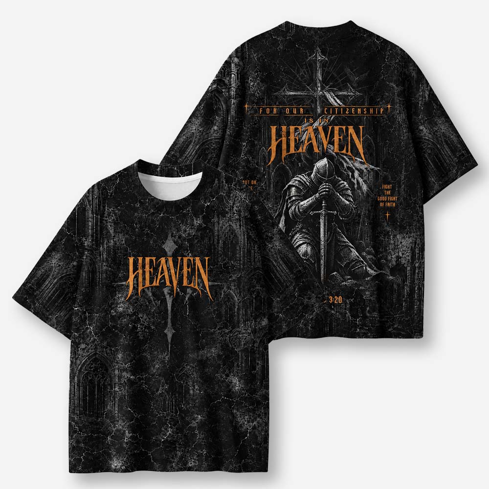 Heaven Knight Eco Oversized Graphic Tees · GRS Certified