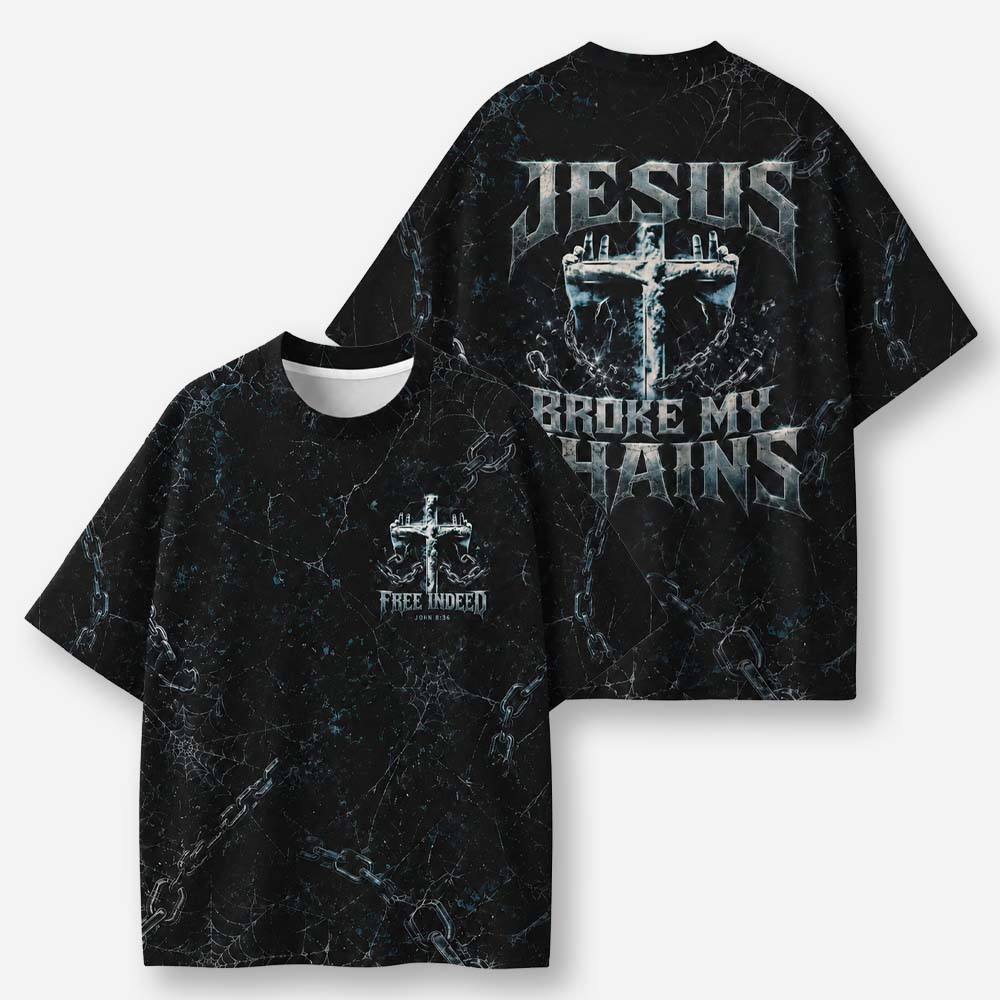 Broken Chains Eco Oversized Graphic Tees · GRS Certified