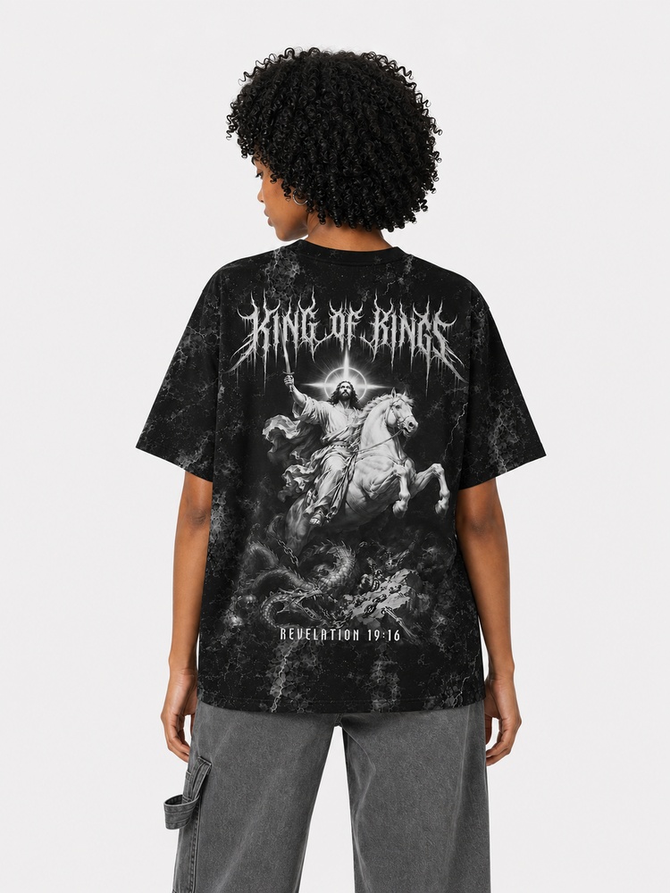 Crowned Rider Eco Oversized Graphic Tees · GRS Certified