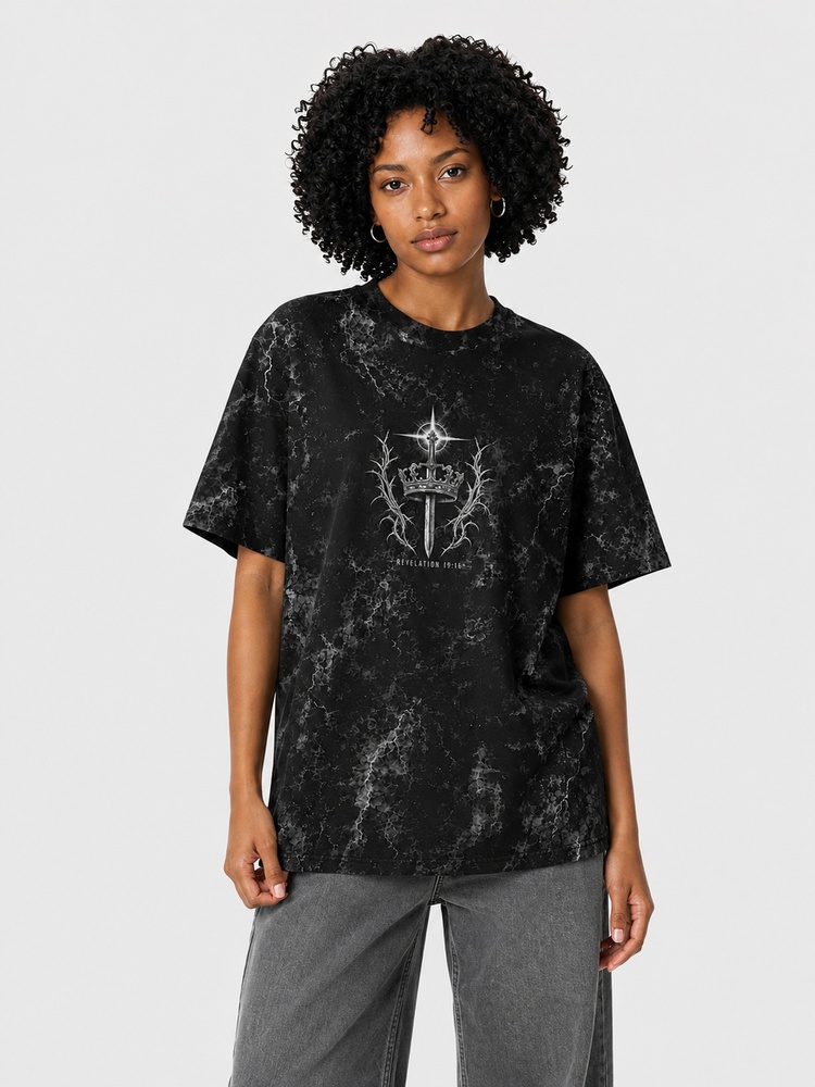 Crowned Rider Eco Oversized Graphic Tees · GRS Certified