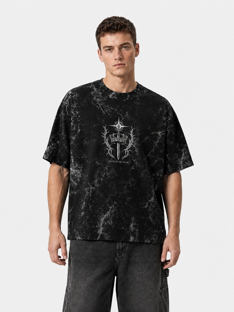 Crowned Rider Eco Oversized Graphic Tees · GRS Certified