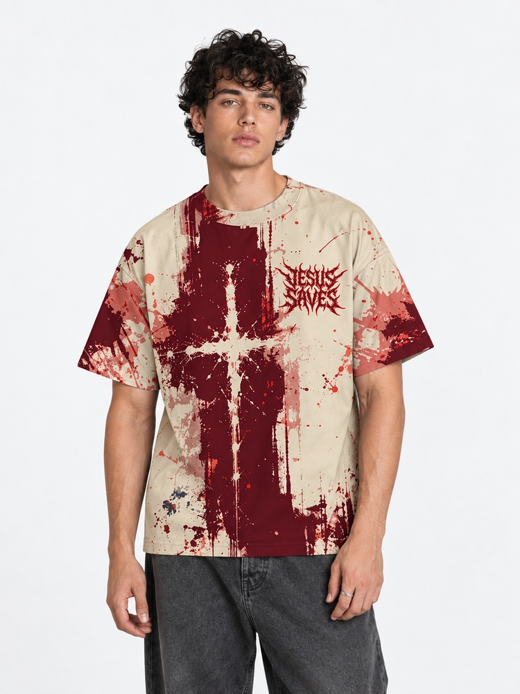 Blood Cross Eco Oversized Graphic Tees · GRS Certified