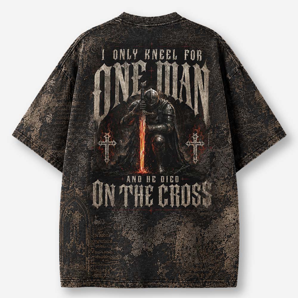 Kneeling Knight Eco Oversized Graphic Tees · GRS Certified