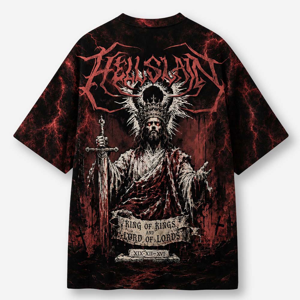 Crimson Judgment Eco Oversized Graphic Tees · GRS Certified
