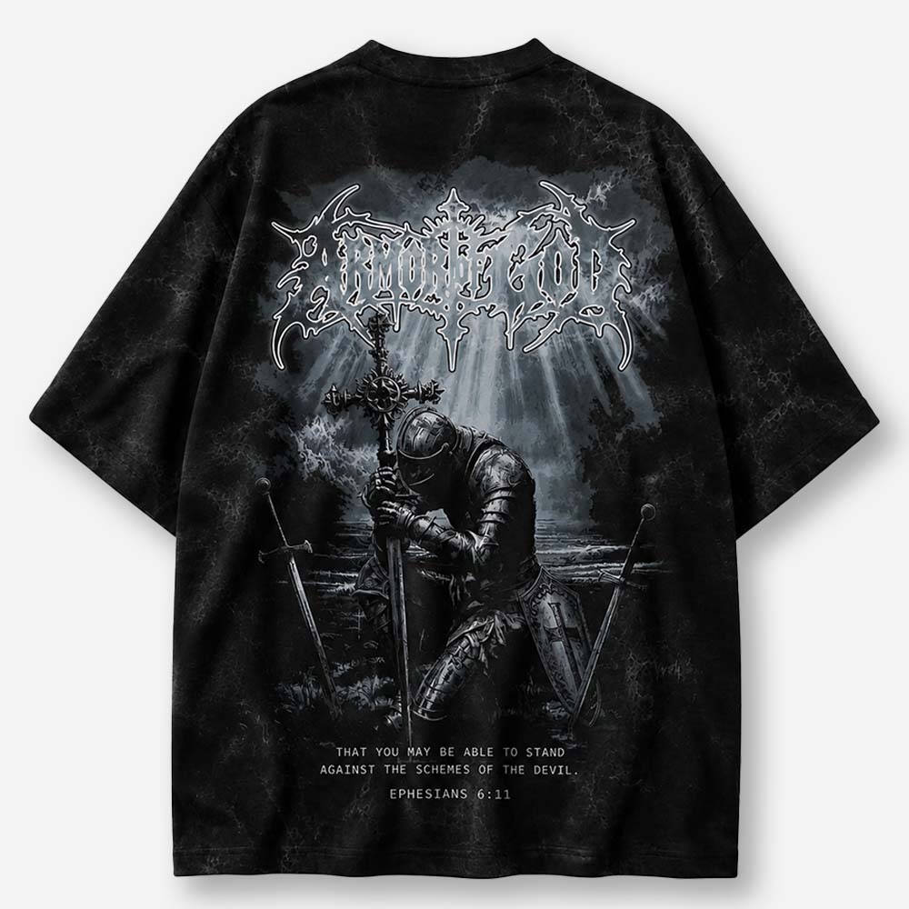 Kneeling Armor Eco Oversized Graphic Tees · GRS Certified