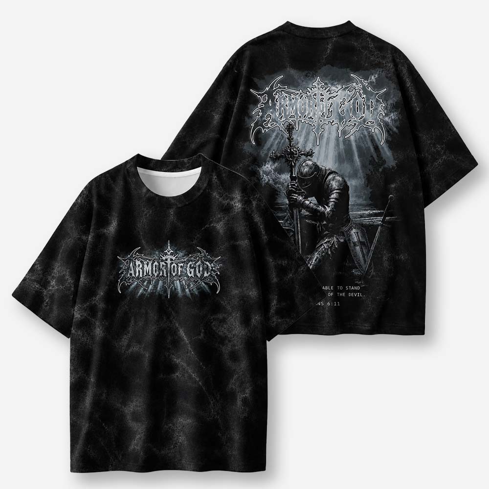 Kneeling Armor Eco Oversized Graphic Tees · GRS Certified