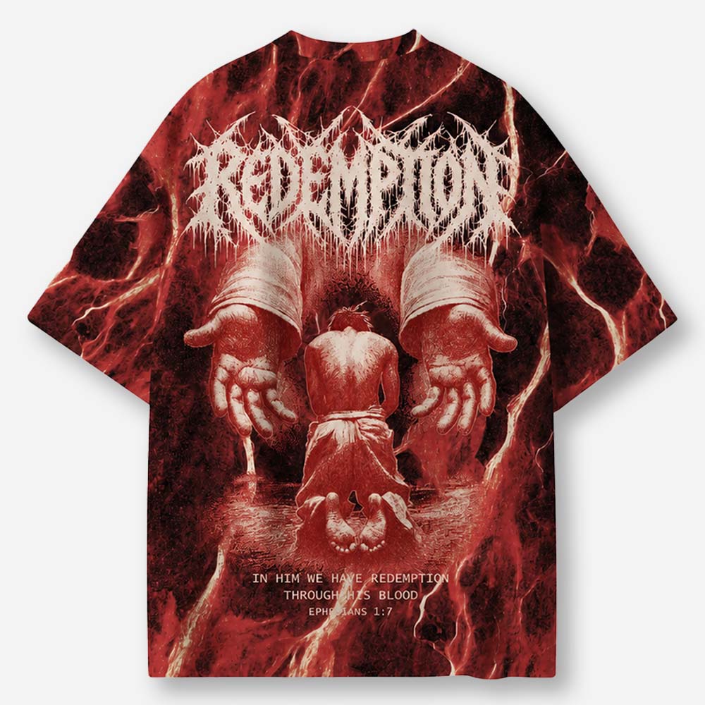 Crimson Rescue Eco Oversized Graphic Tees · GRS Certified