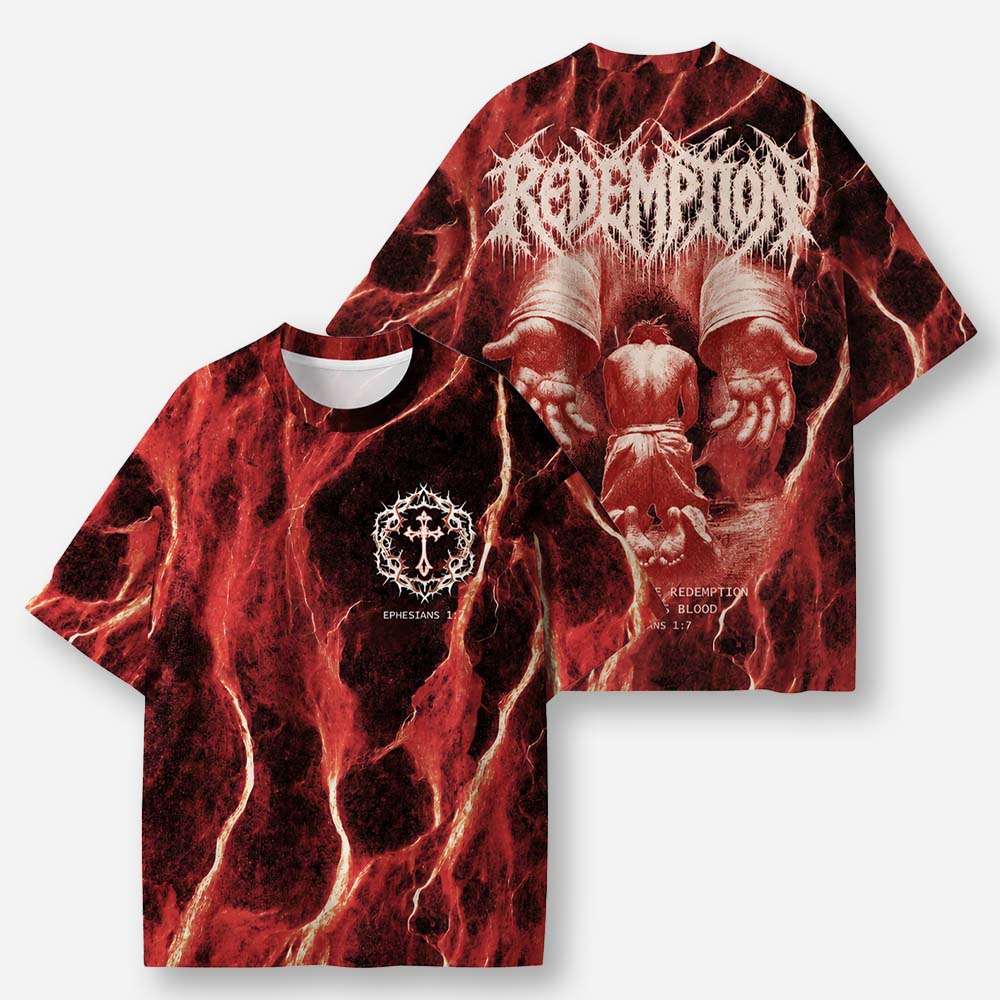 Crimson Rescue Eco Oversized Graphic Tees · GRS Certified