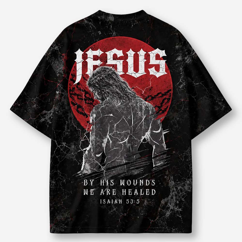 Crimson Wounds Eco Oversized Graphic Tees · GRS Certified