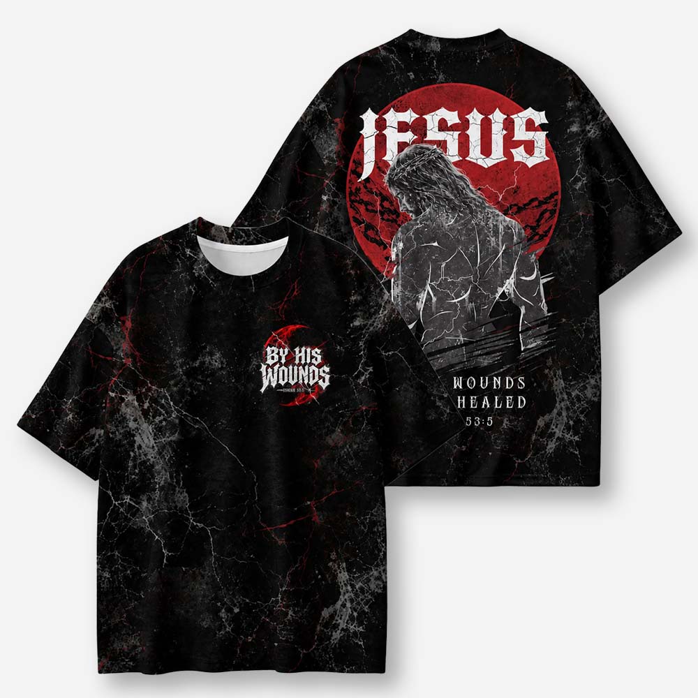 Crimson Wounds Eco Oversized Graphic Tees · GRS Certified