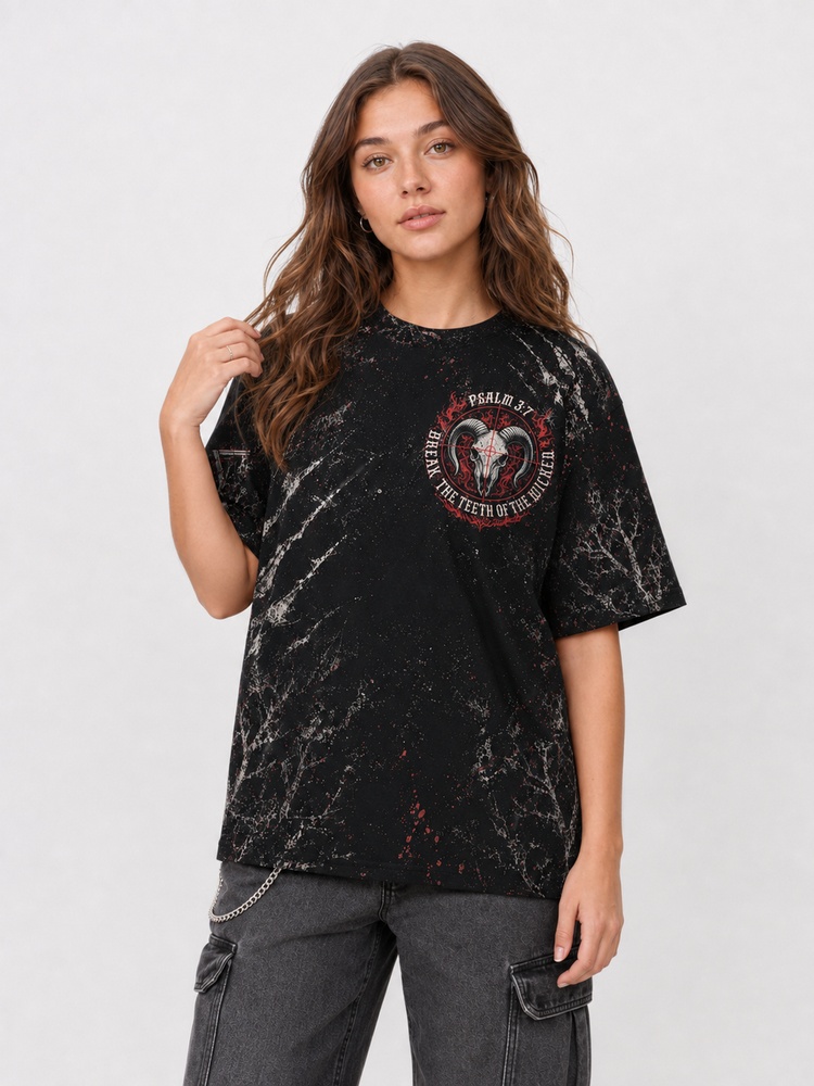 Horned Menace Eco Oversized Graphic Tees · GRS Certified