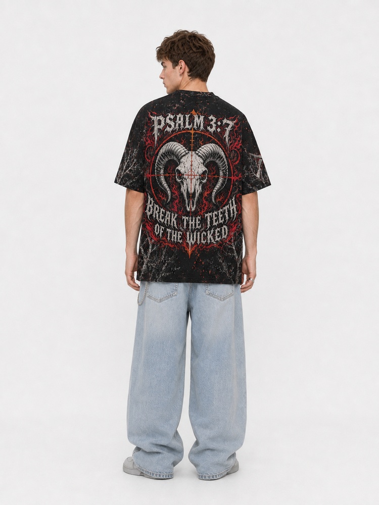 Horned Menace Eco Oversized Graphic Tees · GRS Certified