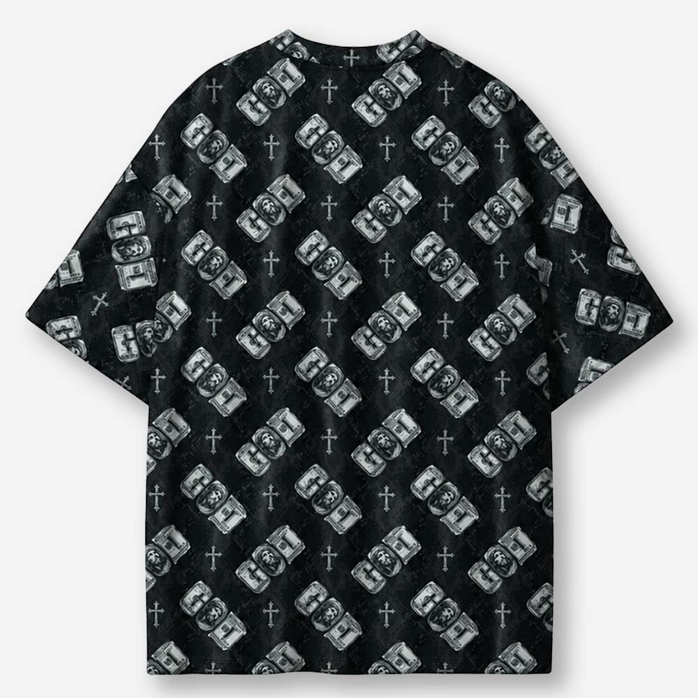 Shadow Pattern Eco Oversized Graphic Tees · GRS Certified