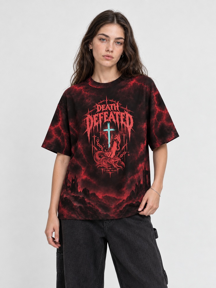 Crimson Reaper Eco Oversized Graphic Tees · GRS Certified