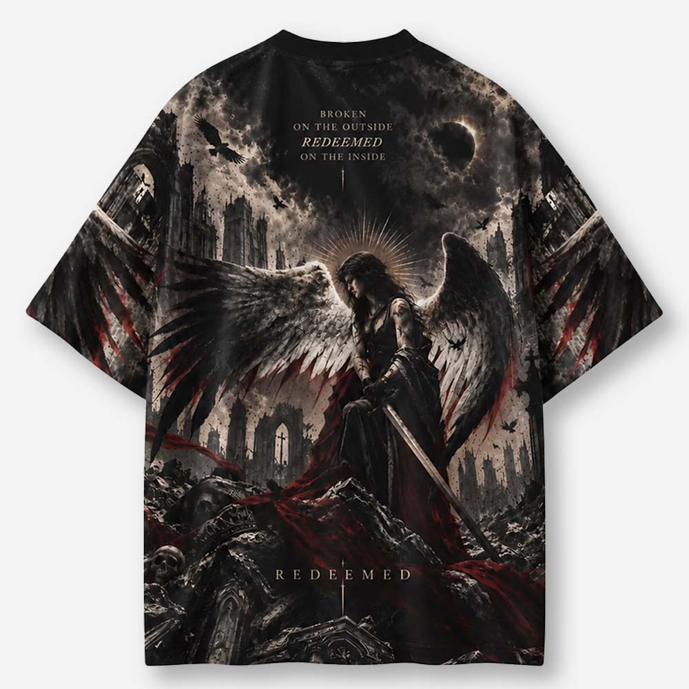 Fallen Blade Eco Oversized Graphic Tees · GRS Certified
